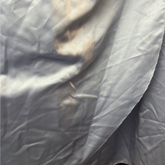 Light Blue Satin Strapless Gown - Picture 4 of 6